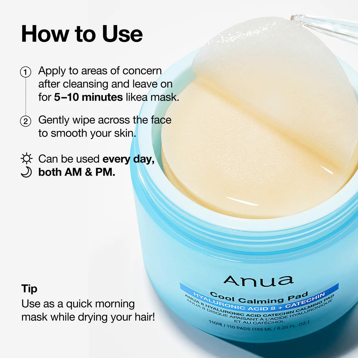 8 Hyaluronic Acid Catechin Calming Pads